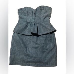 Aryn K denim peplum dress
